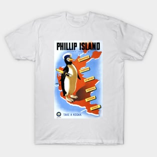 Vintage Travel Poster Australia Phillip Island T-Shirt